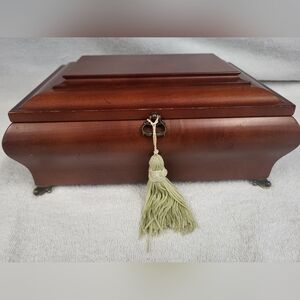 Early vintage inspired  Bombay wooden musical  jewelry box good condition